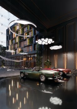 modulare LED Deckenleuchte für hohe Räume